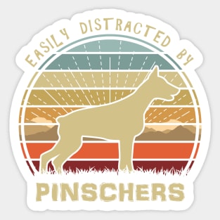 Easily Distracted By Pinschers Sticker